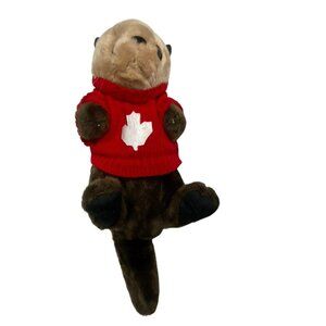 Sea Otter 18" Plush Vancouver Aquarium Canada Wearing Red Sweater Maple Leaf